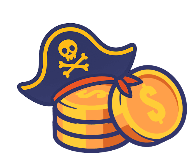 Pirate hat with coins